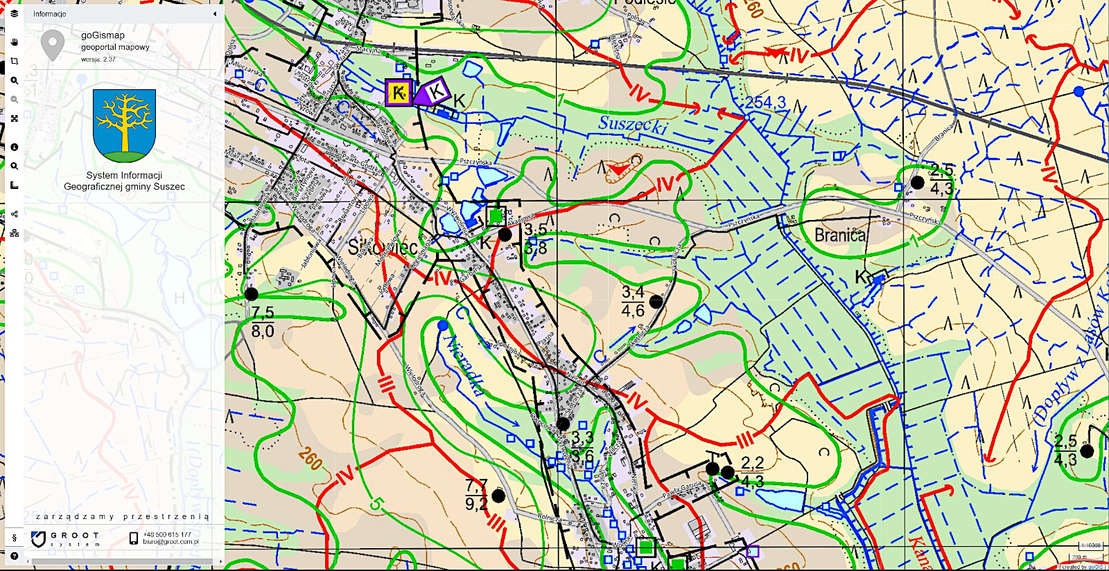 goGISmap - moduł informacje