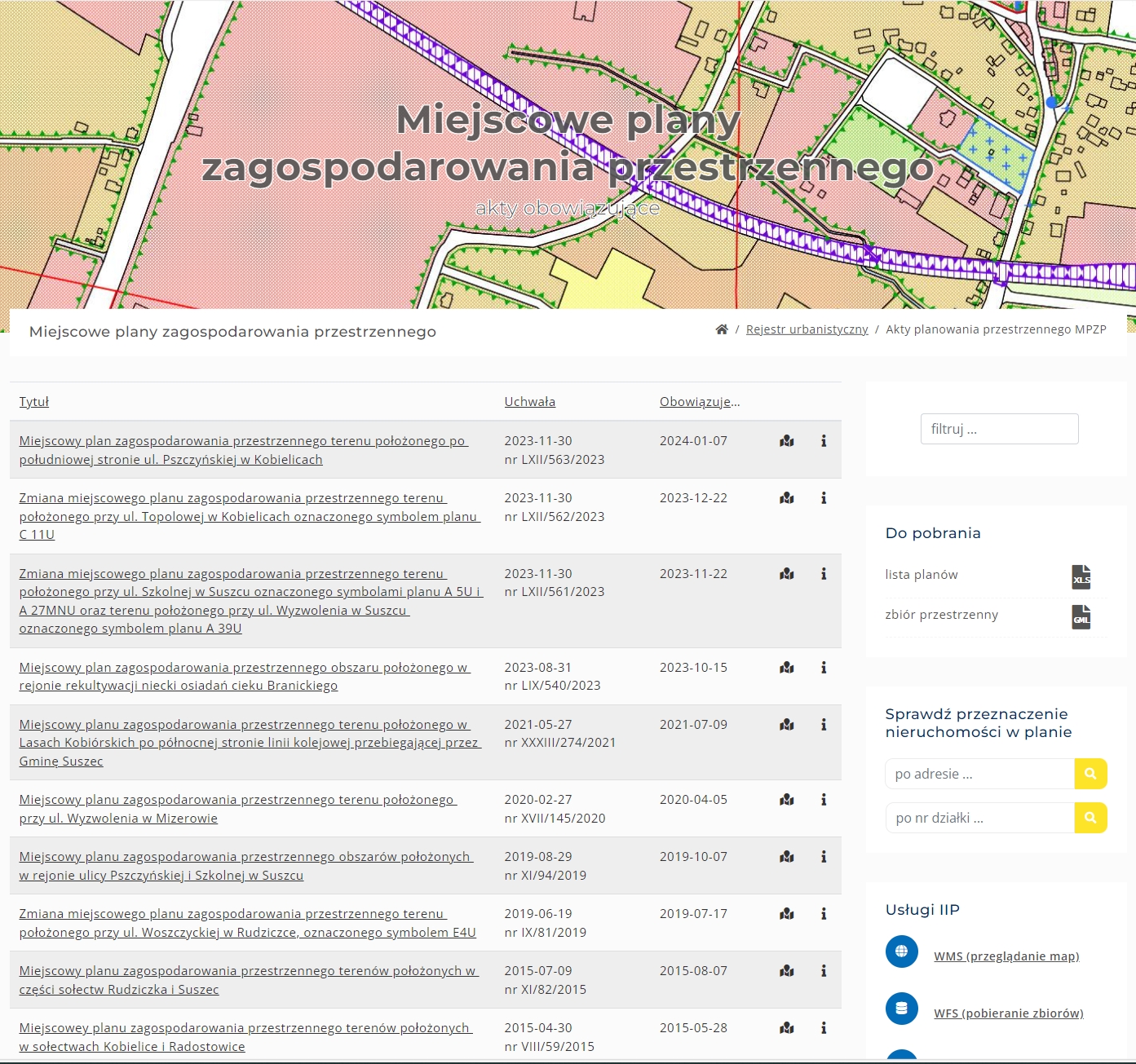 goUrban - ewidencja dokumentów planistycznych